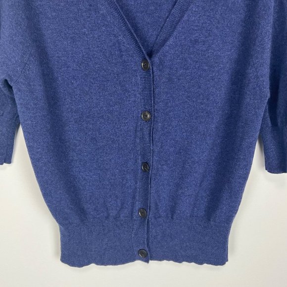 Theory Blue Cashmere V Neck Button Front Slouchy Cardigan Sweater size XS - Picture 3 of 11